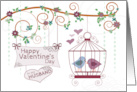 Happy Valentines Day to my Husband with Birds and Birdcage card