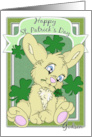 Happy St. Patrick’s Day to Godson with Cute Bunny Leaf Clover card