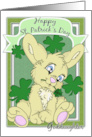 Happy St. Patrick’s Day Goddaughter with Cute Bunny and clovers card