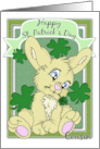 Happy St. Patrick’s Day to Cousin with Cute Bunny and Clovers card