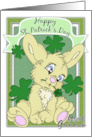 Happy St. Patrick’s Day to Great Grandson with Cute Bunny and clovers card