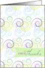 A Note of Thanks with Colored Swirls Pattern card