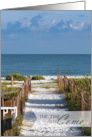 Retirement Announcement with Beach Walkway Scene card