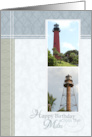 Happy Birthday Across the Miles with Two Lighthouse Photos card