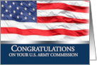 Congratulations on your US Army Commission with American Flag card