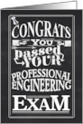 Congratulations Passing Professional Engineering Exam Chalkboard card