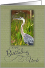 Happy Birthday Uncle with Blue Heron Photo card