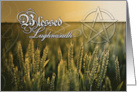 Blessed Lughnasadh with wheat field photo card