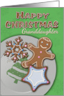 Happy Christmas to Granddaughter with Gingerbread Cookies Plate card