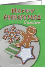 Happy Christmas Grandson with Gingerbread Cookies Plate card