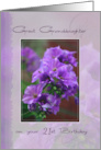 Happy 21st Birthday Great Granddaughter with Purple Flowers card