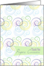 Thank You Paper Carrier with Swirl Patterns on White Background card