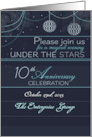 Custom Text Company 10th Anniversary Party Invitation Under the Stars card