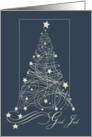 God Jul- Swedish, Merry Christmas- Swirled Tree card