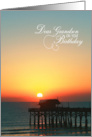 Dear Grandson on your Birthday with Sunrise over ocean and boardwalk card
