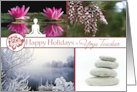 Happy Holidays to my Yoga Teacher with Calming Holiday photos card