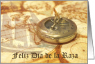 Feliz Dia de la Raza- Ship, map and Compass collage card