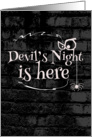 Devil’s night is here, spider, creepy background card