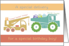 Special Birthday Delivery for Boy with Dump Truck and Gifts card