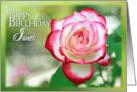 Happy Birthday Janet with Pretty Garden Rose Photo card
