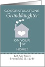 Congratulations Granddaughter on your 1st Home Custom Address card