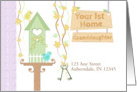 Your 1st Home Granddaughter with Birtdhouse and Custom Address card