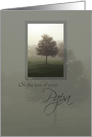 Misty Tree Condolences Card On Loss of Papa card