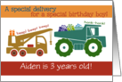 Special Birthday Delivery for Boy Dump Truck Gifts Custom Name Age card