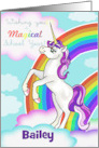 Unicorn and Rainbows Wishing you a Magical School Year Customize Name card