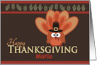 Goofy Turkey Happy Thanksgiving Custom Name card