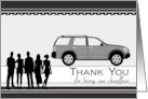 Thank You for Being our Chauffeur with Group Sports Utility Vehicle card