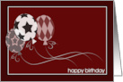 Happy Birthday to Employee with Three Balloons Deep Red Gray and Black card