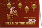 Happy New Year 2026 Year of the Horse Custom Text card