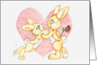 Valentines Card with Two Bunnies Falling in Love card