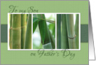 To My Son on Fathers Day with Bamboo Photos Card