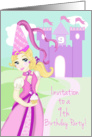 9th Birthday Party Invite-Princess and Cupcake-Pink card