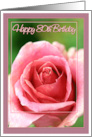 Happy 80th Birthday with Pink Rose Photo card