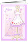 Niece, Will You Be My Flower Girl? Pink Flowergirl Dress card