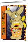 Trick or Treat Halloween Bunny with Bumblebee Costume card