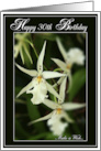 Happy 30th Birthday with White Orchids card