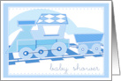Baby Shower Invitation with Blue Train card