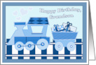 Happy Birthday Grandson with Blue Train card