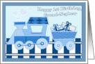 Happy 1st Birthday to Grand Nephew with Blue Train card