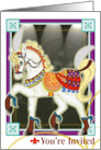 Decorated Circus Pony Cartoon Invitation card