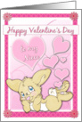 Happy Valentines Day to my Niece with Bunny With Hearts card