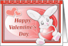 Happy Valentines Day to my Nephew Bunny With Hearts card