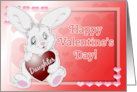 To My Daughter on Valentines Day Bunny With Hearts card