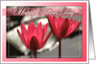 Happy Nurses Day with Two Pink Water Lilies card