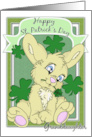 Happy St Patricks Day to my Granddaughter with Bunny Holding Clover card