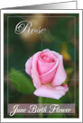 June Birth Flower Rose Card